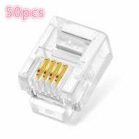 50pcs Durable 4 Pin RJ11 RJ-11 6P4C Modular High Quality Plug Telephone Phone Connector Hot New Adapter For Dropshipping