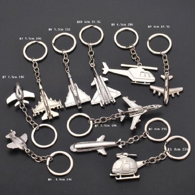 Metal Airbus Airliners Fighter Jet Plane Warplane Helicopter Airplane Keyring 3D Bomber Aircraft Keychain Warcraft Key Chain Key Chains