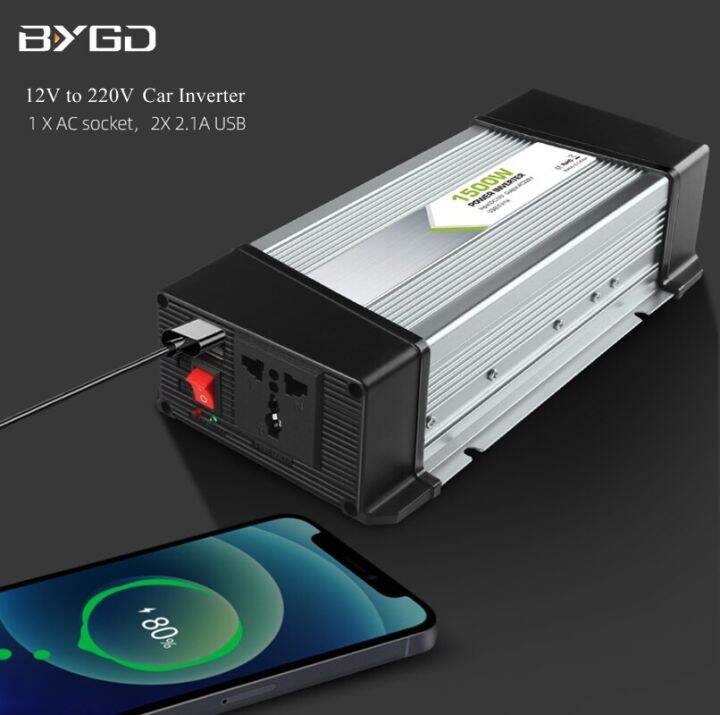 Bygd Car Inverter W W W W Dc V To Ac V Converter