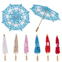 White Vintage Mini Cotton Lace Embroidered Sun Parasol Umbrella Parasol Wedding Bridal Flower Girls Umbrella DIY Craft