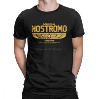 ผู้ชายที่มีคุณภาพดีคนต่างด้าว Weyland Yutani CORP Nostromo ลูกเรือเสื้อ T USCSS ผ้าฝ้ายแท้ท็อปส์ที่น่าตื่นตาตื่นใจแขนสั้นคอกลมแขนสั้นประเดิมของขวัญเสื้อยืด