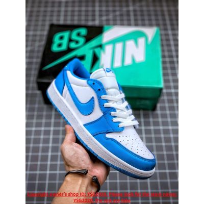 [HOT] ✅Original NK* S- B- x Ar J0dn 1 Low North Carolina Blue Basketball Shoes Skateboard Shoes{Free Shipping}