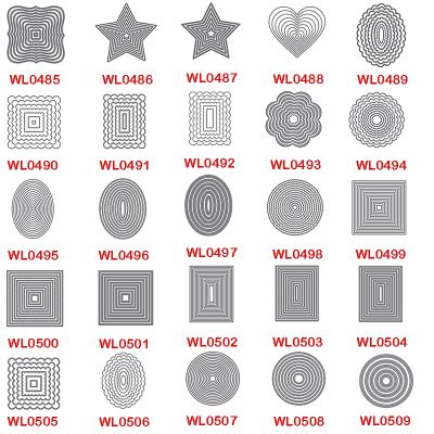 New Layer Basic Frames Metal Cutting Dies for Scrapbook Rectangle Square Circle Oval Heart Star Background Stencils Card Making
