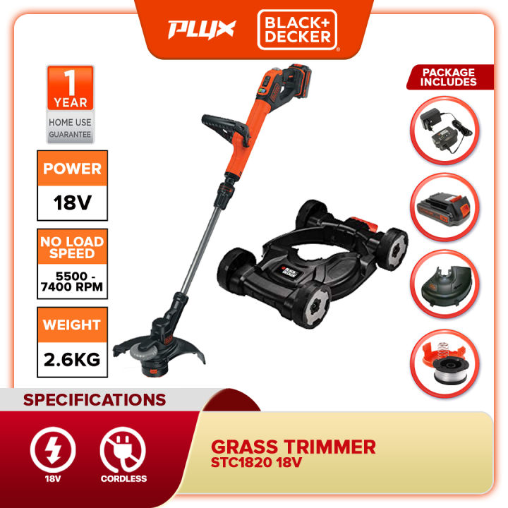 BLACK + DECKER STC1820EPCF Cordless Grass Trimmer 18V 1 Battery