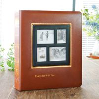 Retro Leather Album Album Large-capacity 6Inch Album Book Interstitial Family Version Birthday Gift Wedding Couple Memorial Book  Photo Albums