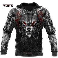 3D ลายกราฟิก Fenrir Wolf เสื้อสเวตเชิ้ตเสื้อฮู้ดหรูหรายูนิเซ็กซ์พิมพ์ลายเสื้อแจ็คเก็ตลำลองเสื้อพูลโอเวอร์แบบสตรีทชุดกีฬา