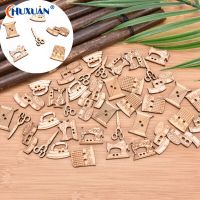 50Pcs/lot Natrual Wooden Decorative Double Hole Mix Boutons Sewing Craft Materials DIY for Handmade Sewing Scrapbooking Craft Haberdashery