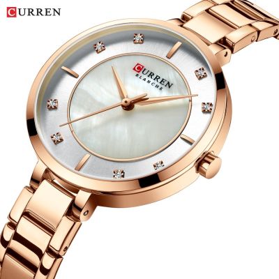 （A Decent035）Curren Women Watchessimple Casual Quartz Rose Gold/blue/gold/silvery Pink/gold Ladies Watches Time Gifts