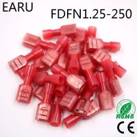 Fdfn1.25-250 Fdfn1-250ไนล่อน Br หญิงหัวต่อสายเคเบิ้ลฝาครอบกันฝุ่นขั้วแบตเตอรี่หุ้มฉนวน100ชิ้นชุด0.5-1.5mm2 22-16awg ปลั๊ก Fdfn