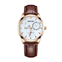 {Miracle Watch Store} นาฬิกาแฟชั่นบุรุษสุดหรูนาฬิกาควอทซ์แสดงวันที่กันน้ำนาฬิกาผู้ชายเรืองแสงนาฬิกาข้อมือผู้ชายหนังทหารกีฬา