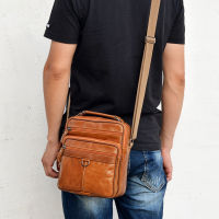 Casual Men Handbag Genuine Leather Shoulder Bag Mens Oil Wax Leather Messenger Bags bolsas Male Small Briefcases Crossboday Bag