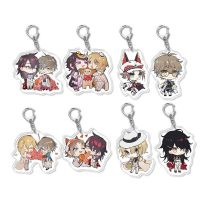 Vtuber Luxiem Keychain Hoholive Cartoon Figure EN Vox Luca Voc Ike Mysta Acrylic Pendant Keyring Jewelry Accessories Picture Hangers Hooks