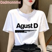 【Feb】 New Korean version of KPOP Agust D Clothing Tops Shirt Summer Aesthetics Graphic Short Sleeve Polyester T Shirts Female Camiseta