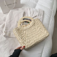 Summer New Small Straw Casual Womens Totes Bag Woven Beach Picnic Travel Ladies Handbags with Drawstring Woman