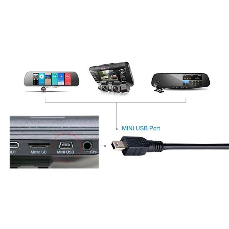 Mini cable USB 2.0 5PIN Mini USB se convierte a USB Transmisión de datos  rápidos Cable de cargador Usado para MP3 MP4 Jugador de coche DVR GPS  Cámara digital TV SMART HD