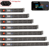 PDU Power Strip 3Pin C19 Extension Socket C14 Interface Voltmeter Ammeter Volt Watt Kwh temperature Meter Aluminum alloy shell