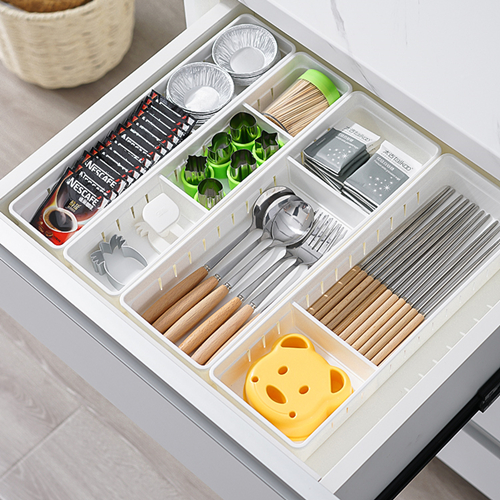 3PCS Adjustable Kitchen organizer Cutlery Drawer Organizer, Flatware Drawer  Tray for Silverware, Serving Utensils, Multi-Purpose Storage for Kitchen,  Office, Bathroom Supplies Kitchen Cutlery Partition Divider Cabinet Box  Plastic Drawer Storage Organizer |