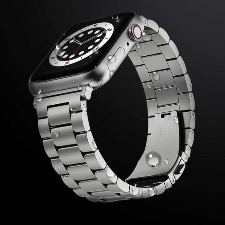 สายนาฬิกาโลหะไทเทเนียมสำหรับนาฬิกาอัลตร้า-apple-49มม-45มม-41มม-40มม-42mm4-4มม-นาฬิกาข้อมือแบบสมาร์ทสำหรับ-i-watch-series-8-7-6-se-5-4-ไม่รวมนาฬิกา