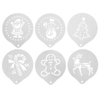 Stencils Coffeechristmas Template Templates Latte Decoration Cappuccino Cake Decorating Stencil Molds Cookie Dessert Steel