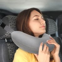 Travel Car Neck Pillow Inflatable U-shaped Portable Auto Headrest Pillow Adjustable Traveling  Sleeping Car Airplane Neck Pillow