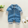 Ienens kids baby boys jumper denim clothing pants body suits infant - ảnh sản phẩm 1