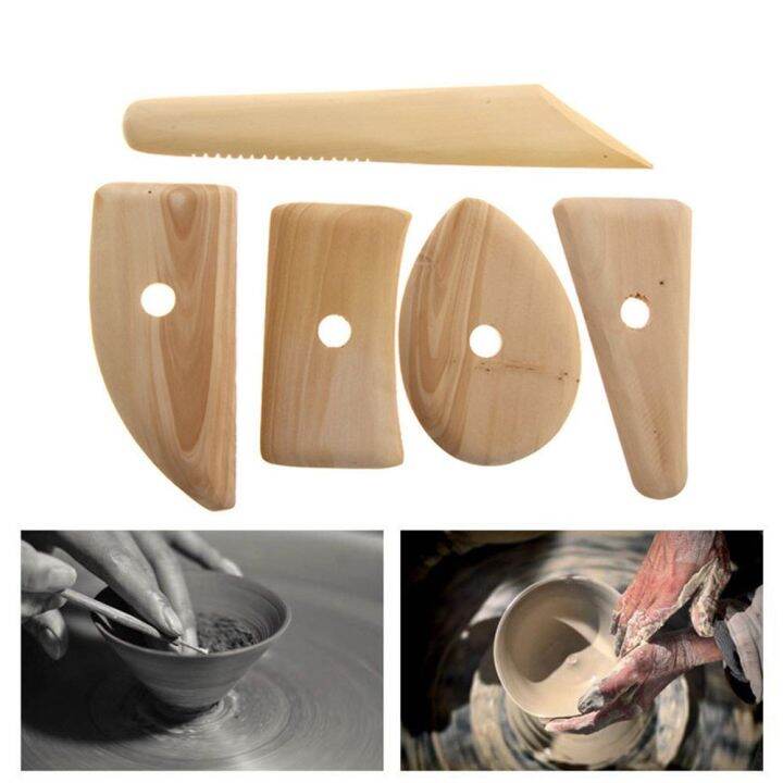 LCK51 5pcs/set Wood Clay Ceramic pottery tool Ceramic clay Pottery Home