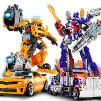 Transformer Toys 20-23CM Tall Original and Alloy Car Models The Last Night Transformers Car Robots Optimus Prime Bumblebee Grimlock Slag Hand-made Childrens Gift