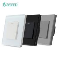 hot！【DT】 BSEED 1/2/3Gang  Mechanical Wall Switches 1Way Led Lamp Glass Panel Indicator