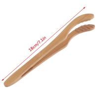 【jw】✔✴♣  2Pcs Teaware Wood Toast Bagel Bacon Squeezer Tongs 18CM