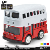 Car 1PC 1:43 Alloy double deck bus vehicle car model toys for boys cars kids educational sound and light cheap prices