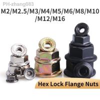 M2 - M16 Nickel Plated/Color Zinc/Black Carbon Steel Stainless Steel Hexagon Lock Nut Serrated Twist Lock Flange Nut