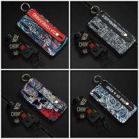 Shockproof Lanyard Phone Case For OPPO Reno3A cartoon Fashion Design Silicone Cute Wristband Anti-knock Anti-dust New