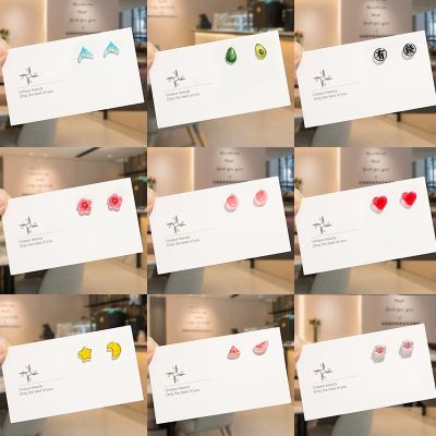 【YP】 Round Magnetic Non-Piercing on Stud Earrings Fruit Ear Fashion Jewelry 1