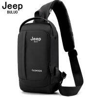 JEEP BULUO ยี่ห้อคุณภาพสูงผู้ชาย USB Crossbody ไหล่กระเป๋าสลิงความปลอดภัยล็อคชาย Anti-Theft แฟชั่น Travel Pack