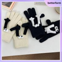 BETTERFORM อบอุ่นและอบอุ่น ถือถุงมือมือ ตลกๆ ขนปุยฟู ถุงมือผ้ากำมะหยี่ฤดูหนาว ของใหม่ การ์ตูนลายการ์ตูน ถุงมือลูกถ่านหินขนาดเล็ก สำหรับผู้หญิง