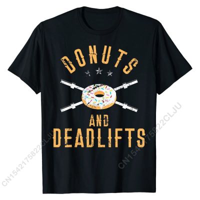 Donuts And Deadlifts T-Shirt, Funny Workout Powerlifter Tee T-Shirt Fitness Tshirts Shirt For Men Family Fashionable T Shirts