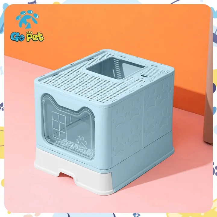 Foldable Cat Litter Box Large Size Semi Closure Cat Bed With Drawer