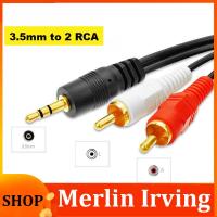 Merlin Irving Shop 1.35M 3.5mm Stereo Male Jack to 2 RCA Male AV Music Audio Cable Cord AUX Cable for Mp3 Phone TV Sound Speakers