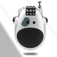 【CW】 Câble de verrouillage à code en acier vache dessin animé antivol télescopique casque moto accessoires vélo