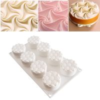 8 Cavity Spiral Cream Flower Silicone Cake Mold Baking for Mousse Muffin Dessert Small Cakes Chocolate Bakeware Decorating Tools