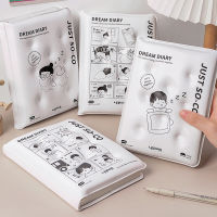 Cute A5 Black White Kawaii Student Decompression Notebook Soft Pillow Reduced Pressure Journal Diary PU Notebook Office Planner