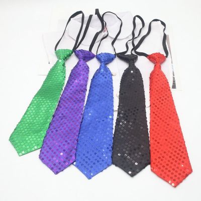 Shiny Bow Tie Women Men Neckties Festival Dance Show Christmas Sequins Tie Child Student Bowknot Colorful Party Accessories