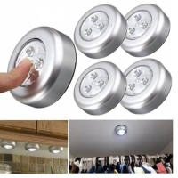 Wall Light Kitchen Cabinet Closet Lighting Sticker Tap Touch Lamp( 3 LED ) ( Not Included Battery) Emergency Wall Light