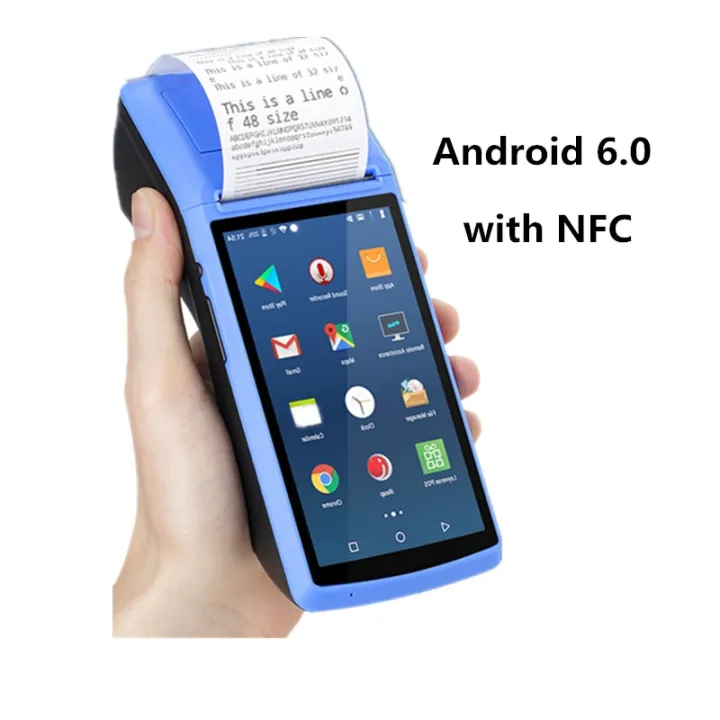 ใหม่เครื่องพิมพ์ไร้สาย-pda-wifi-bt-มือถือ-android-8-1-pos-เทอร์มินัลหน้าจอสัมผัสเครื่องสแกนบาร์โค้ดในตัวเครื่องอ่านบัตร-nfc-ios