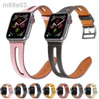 2023สายหนัง ₪ ของแท้สำหรับสายคาด Apple Watch 49มม. 45มม. 41มม. 44มม. 40มม. 42มม. 38มม. สายรัดข้อมือสำหรับ IWatch Ultra 8 7 6 5 4 3 SE Correa