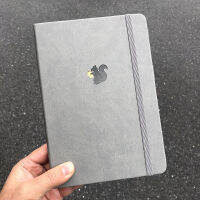 A5 Squirrel Dotted Notebook Dot Grid Journal Grey Hardcover 160gsm bamboo paper, 5*5mm dots, numbered 160 pages