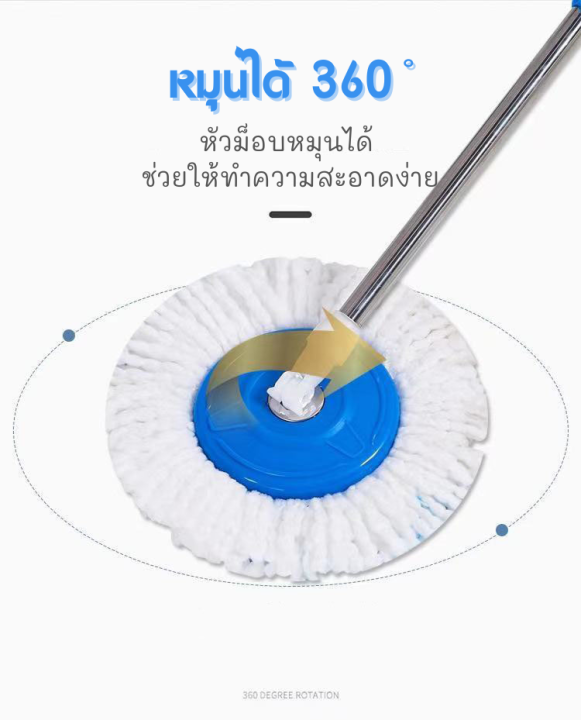 ถังไม้ม็อบถูพื้น-ถังไม้ม็อบทำความสะอาด-มีล้อ-ไม้ถูพื้น-ไม้ม็อบspin-mop-รุ่น-dd-609-แถมผ้าไมโครไฟเบอร์2ผืน