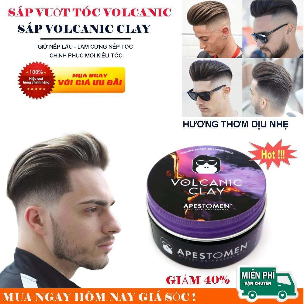 Keo Vuốt Tóc Cho Tóc Màu Sáp Vuốt Tóc Nam Volcanic Clay Black Version2  Phong Cách Tóc Nam Đẳng Cấp Thời Trang Mẫu 11  Lazadavn