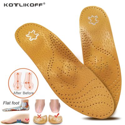 Best Insole For Shoes Leather Orthotic Insoles Flat Feet High Arch Support Orthopedic Shoes Sole Fit In O/X Leg Corrected Insert Shoes Accessories