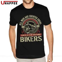 Custom All Men Are Created Equal Then A Few Become Bikers Tshirt For Men 36Xl Short Sleeved Yellow Tee Shirts